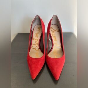 Sam Edelman DEA Red Suede Pointed Toes Pumps Heels size 6.5